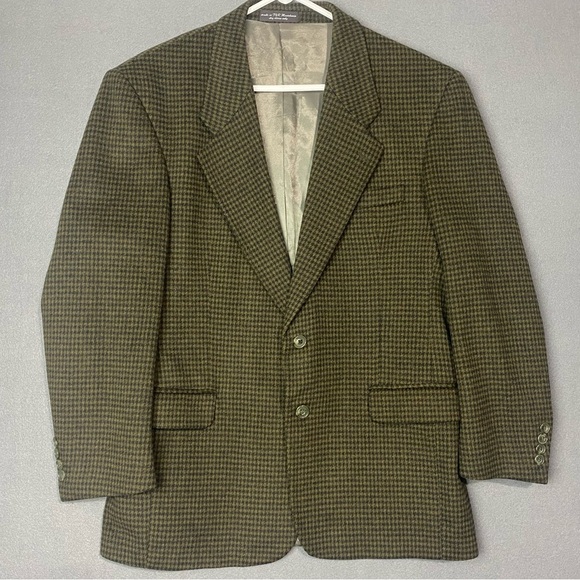 Gianfranco Ruffini Sports Jacket Blazer Mens 41 R Black Green Cashmere Blend - Picture 2 of 10